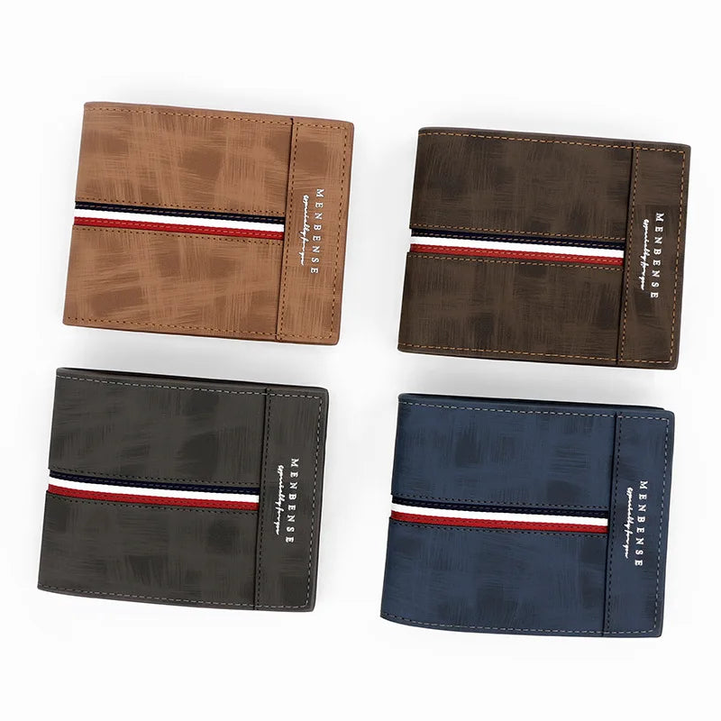 Schlanke kurze Herren Brieftasche aus PU Leder mit Kartenhalter und Münzfach