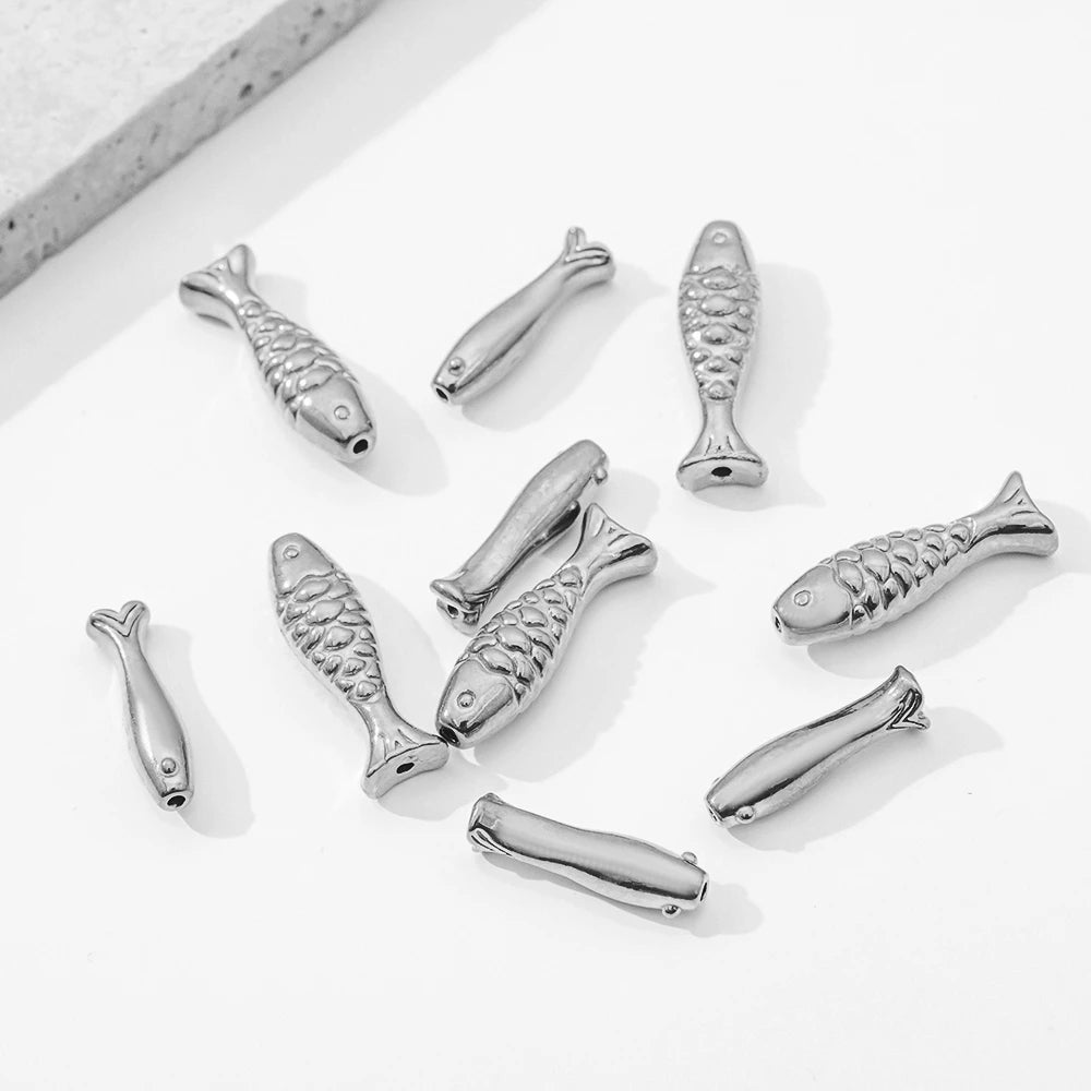 Edelstahl Golden Fish Spacer Perlen 5er Set für Schmuckherstellung