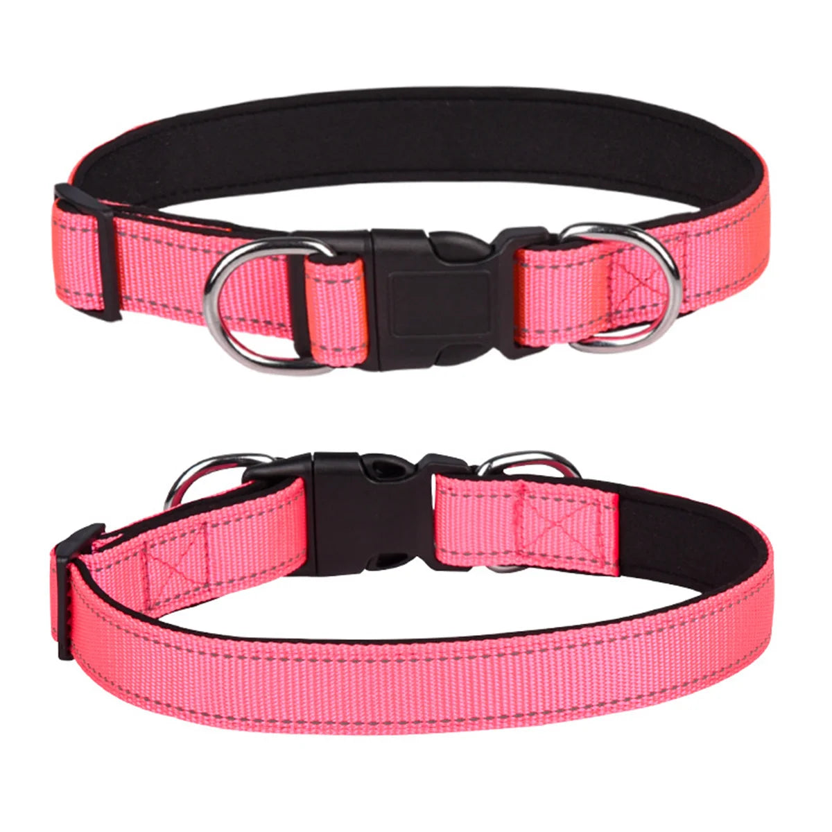 Reflektierendes Hundehalsband mit personalisierbarer ID-Schnalle, verstellbar