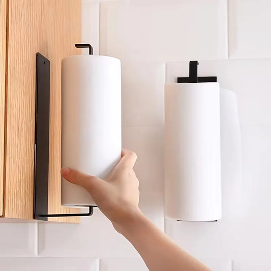 Platzsparend - robust: Wandmontierter Kohlenstoffstahl Papierhandtuchhalter in Schwarz/Weiß