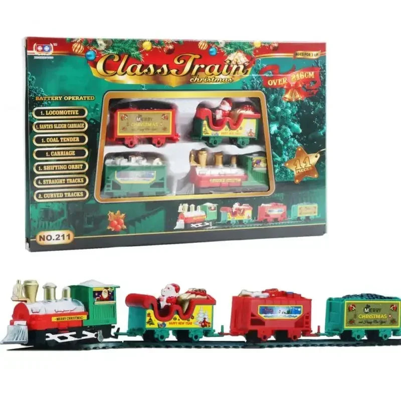 Weihnachts Zug Set mit Montierbaren Gleisen und Spielzeuglokomotive