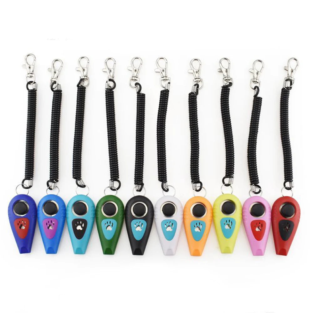 Multifunktions Haustier Clicker Pfeife – Hunde Katzen Training Schlüsselanhänger