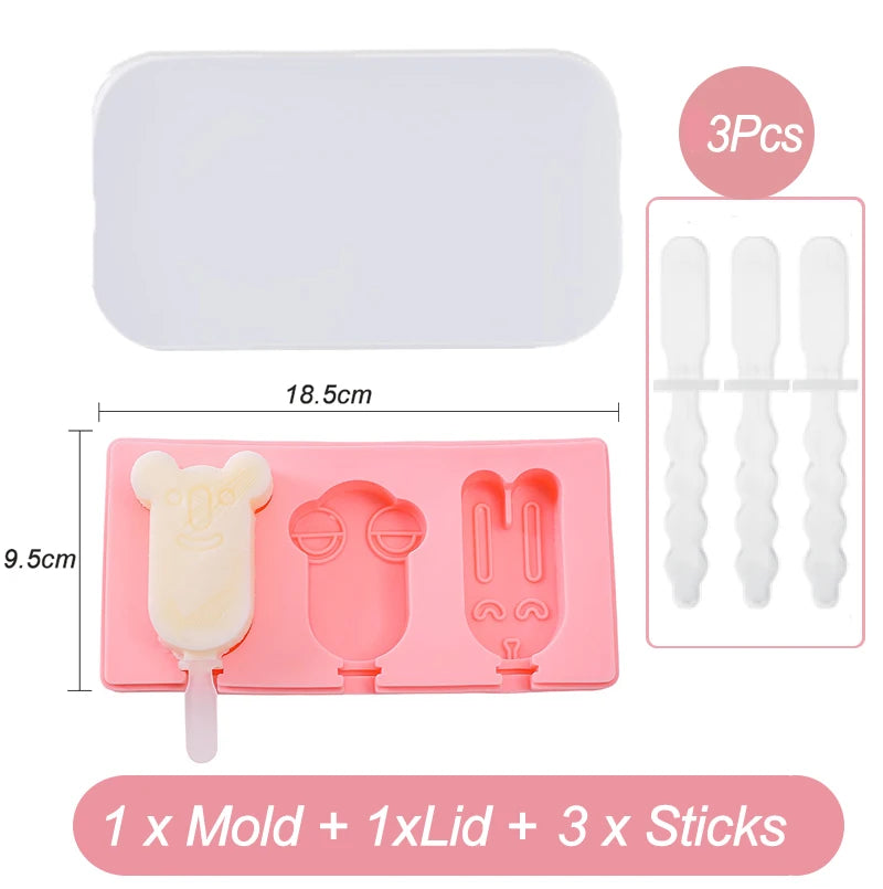 Silikon Eisformen mit Deckel für kreative Obst- und Tier-Popsicles