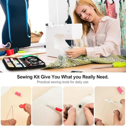 Multifunktionales Nähset für Erwachsene mit Fäden Nadeln Schere Maßband