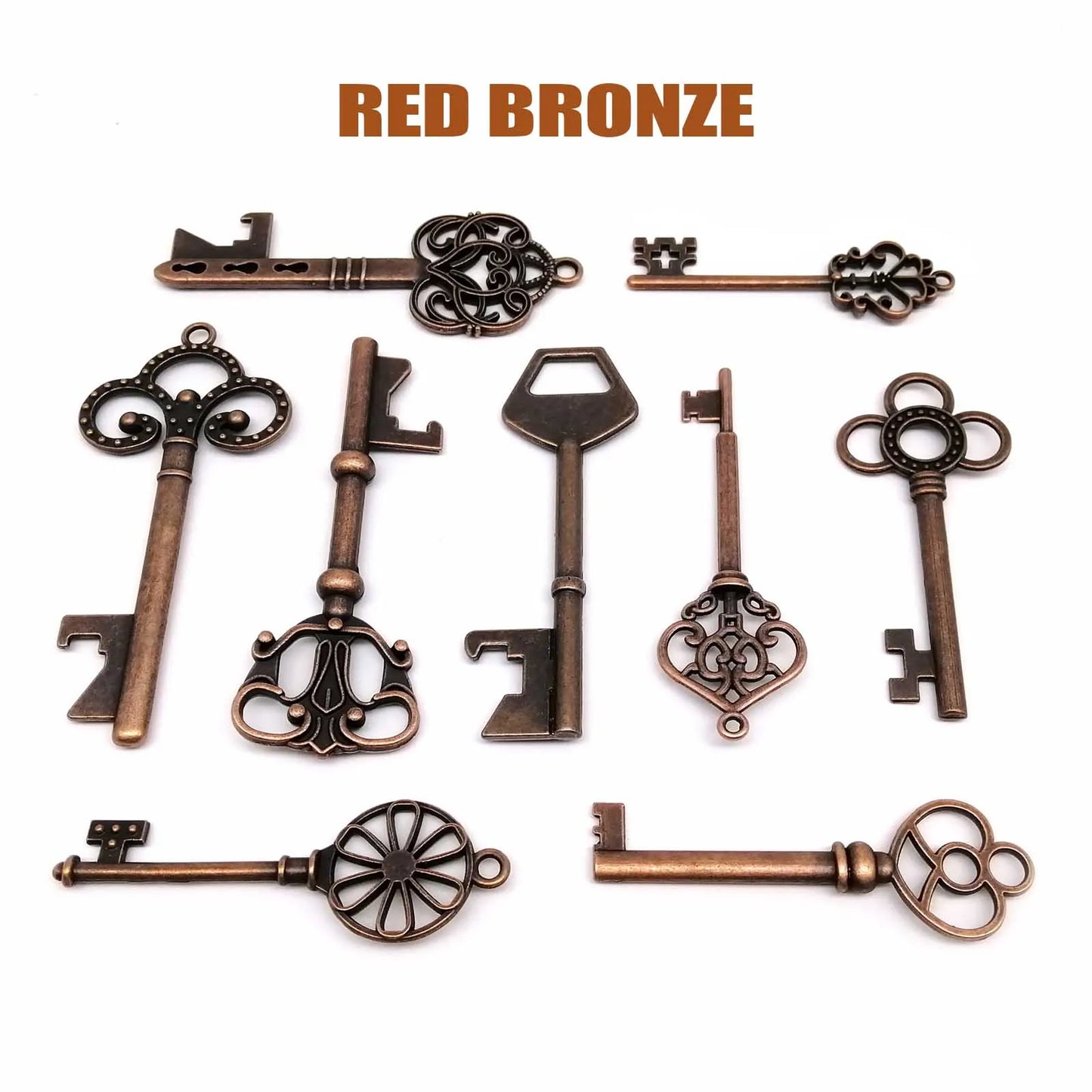 9-teiliges Set Vintage Metall Schlüssel Charms für Schmuck DIY