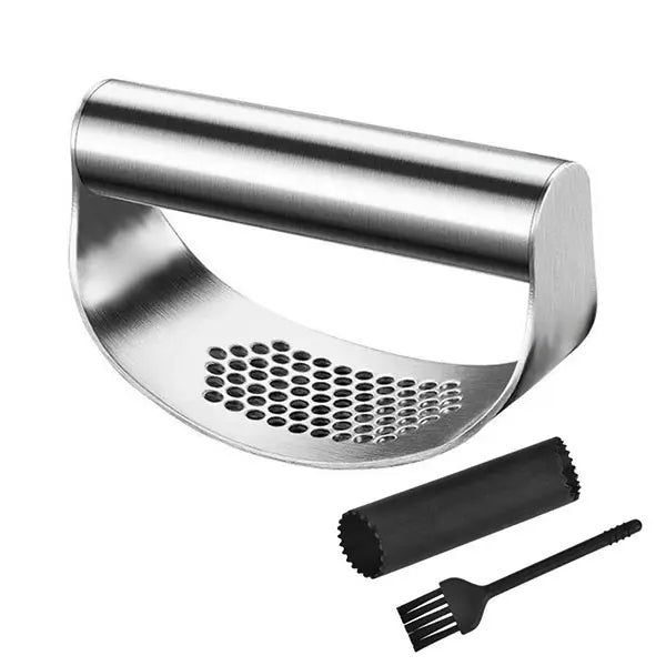 Ergonomische Edelstahl Knoblauchpresse – Robust, leicht zu reinigen, ideal für Ingwer - Knoblauch