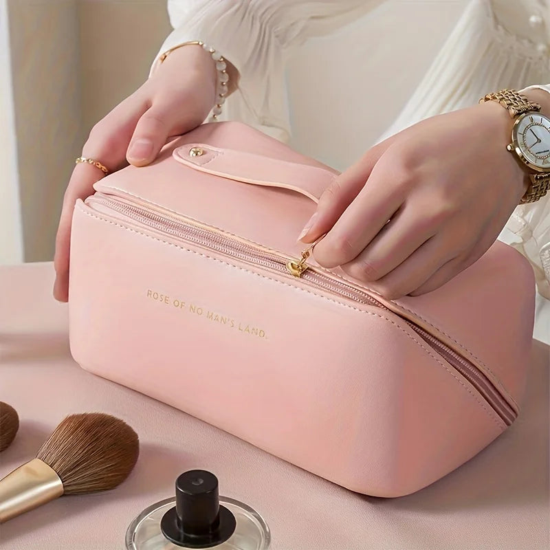 Luxuriöser Make-up-Organizer aus PU-Leder – geräumig, stilvoll - reisefreundlich