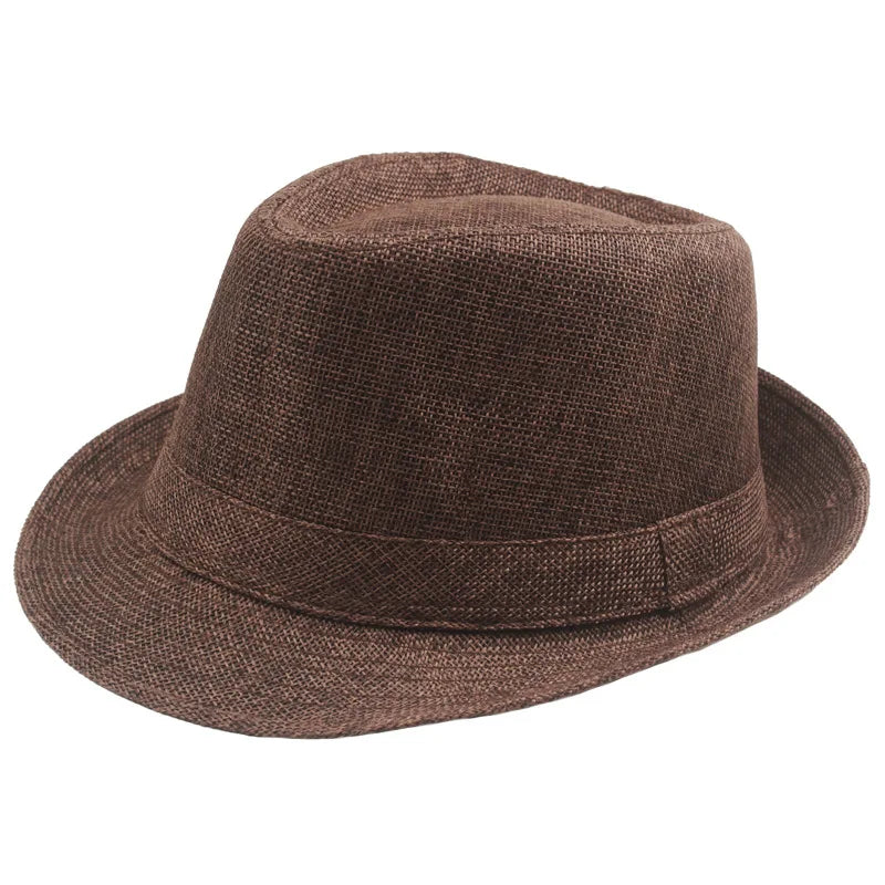 Atmungsaktiver Leinen-Jazz-Hut für Herren – Stylischer Sonnenschutz im Retro-Look