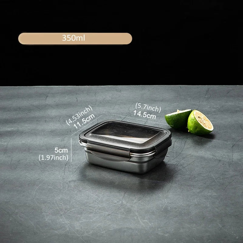 304 Edelstahl Bento Box – Lebensmittelbehälter für Kühlschrank & Outdoor (7 Größen)