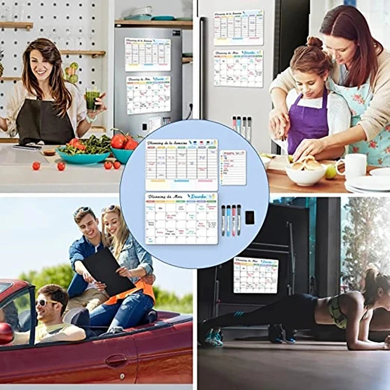 Magnetischer Monatsplaner: Trocken abwischbares Whiteboard für Kühlschrank - Tisch