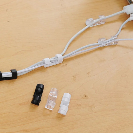 10er Set Kabel Organizer Clips für sauberen Desktop: Maus, Kopfhörer, USB