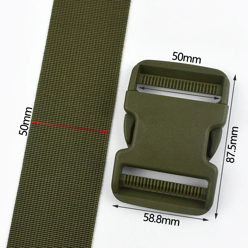Armygreen Nylon Gurtband Set 20-50mm Kunststoff Schnallen für Rucksack Hundehalsband