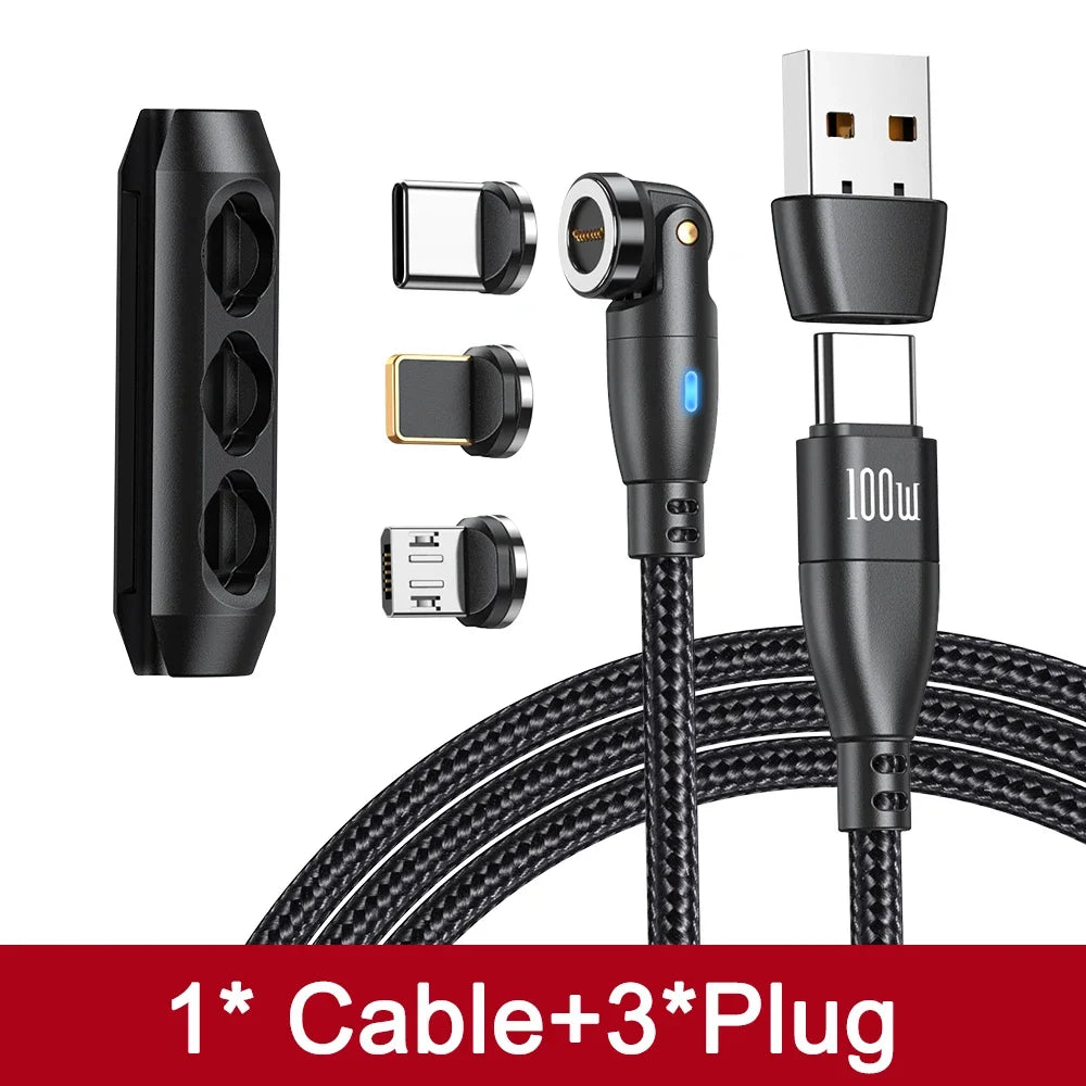 Magnetisches USB C Ladekabel 100W PD 5A – 540° Drehbar – Schnellladung - Daten