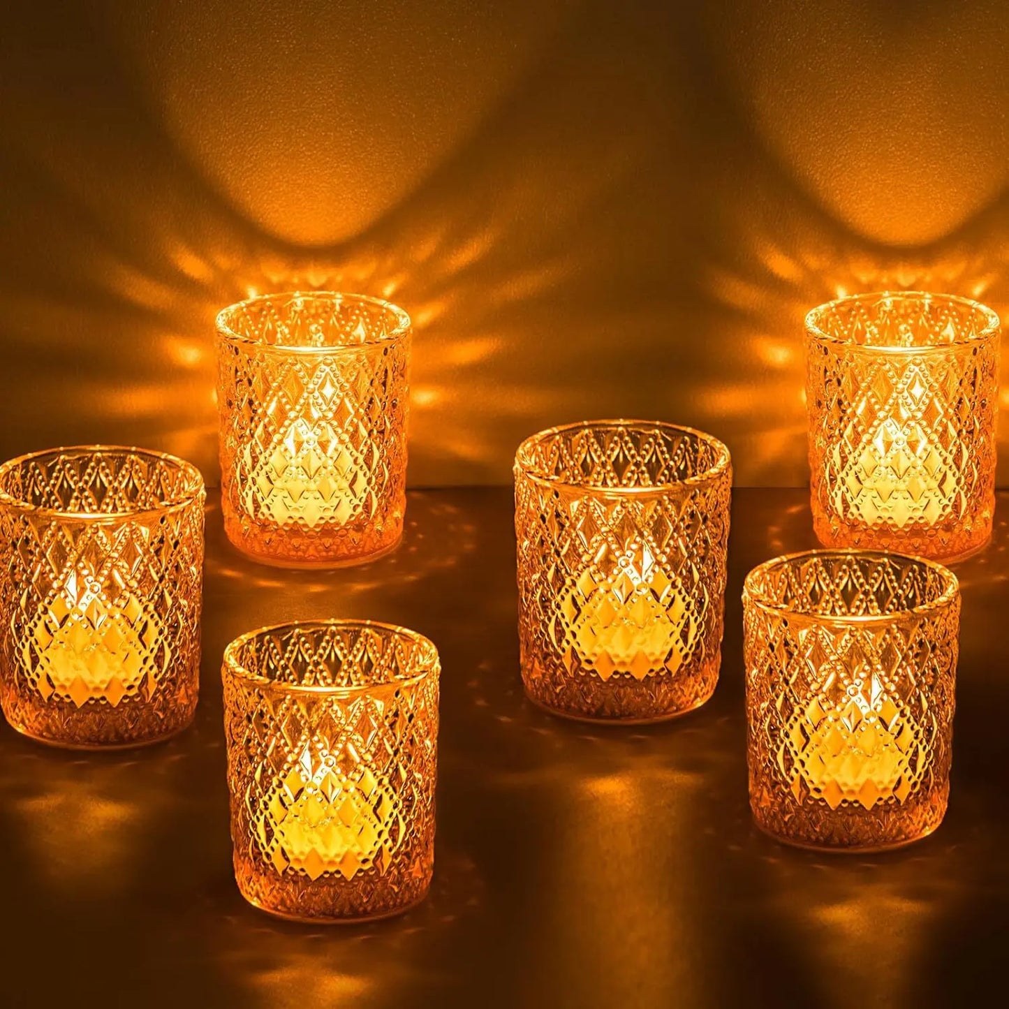 Kerzenhalter Glas Goldene Tasse Leuchter für Tischdeko und Geschenk