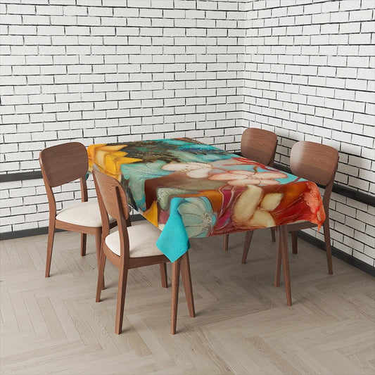 Wasserdichte rechteckige Tischdecke mit geometrischem Muster für Zuhause