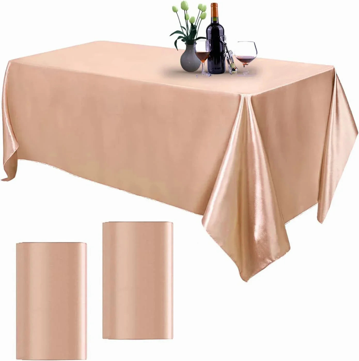 Rechteckige Hochzeitssatin Tischdecke Große Glatte Satin Tischdecke Für Feiern
