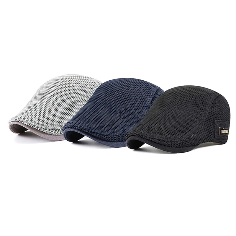Leichte atmungsaktive Baskenmütze mit Sonnenschutz, verstellbar, unisex