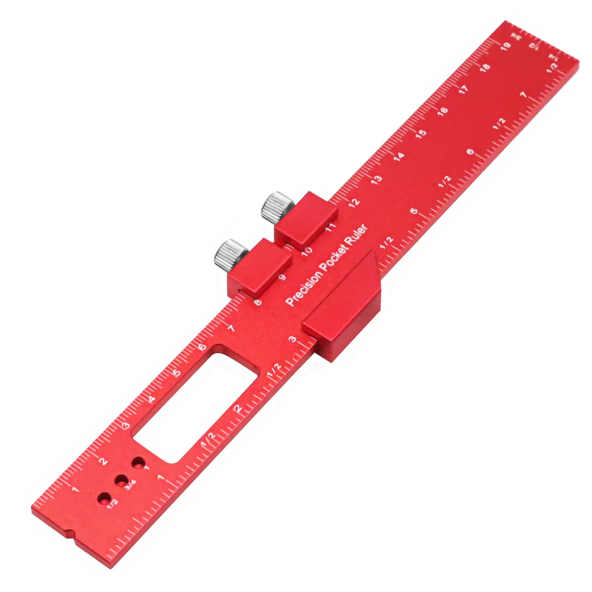 Präzises Aluminium-Taschenlineal mit Schiebeanschlag - Winkelfunktion 160-300mm