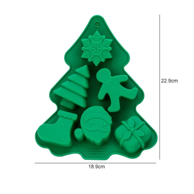 3D Weihnachtsbaum Silikonform für Schokolade Kuchen Süßigkeiten Kerzen