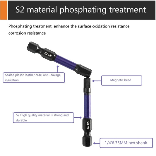 10-teiliges Innensechskantschlüssel-Set mit magnetischen Bits - Schnellspannschaft