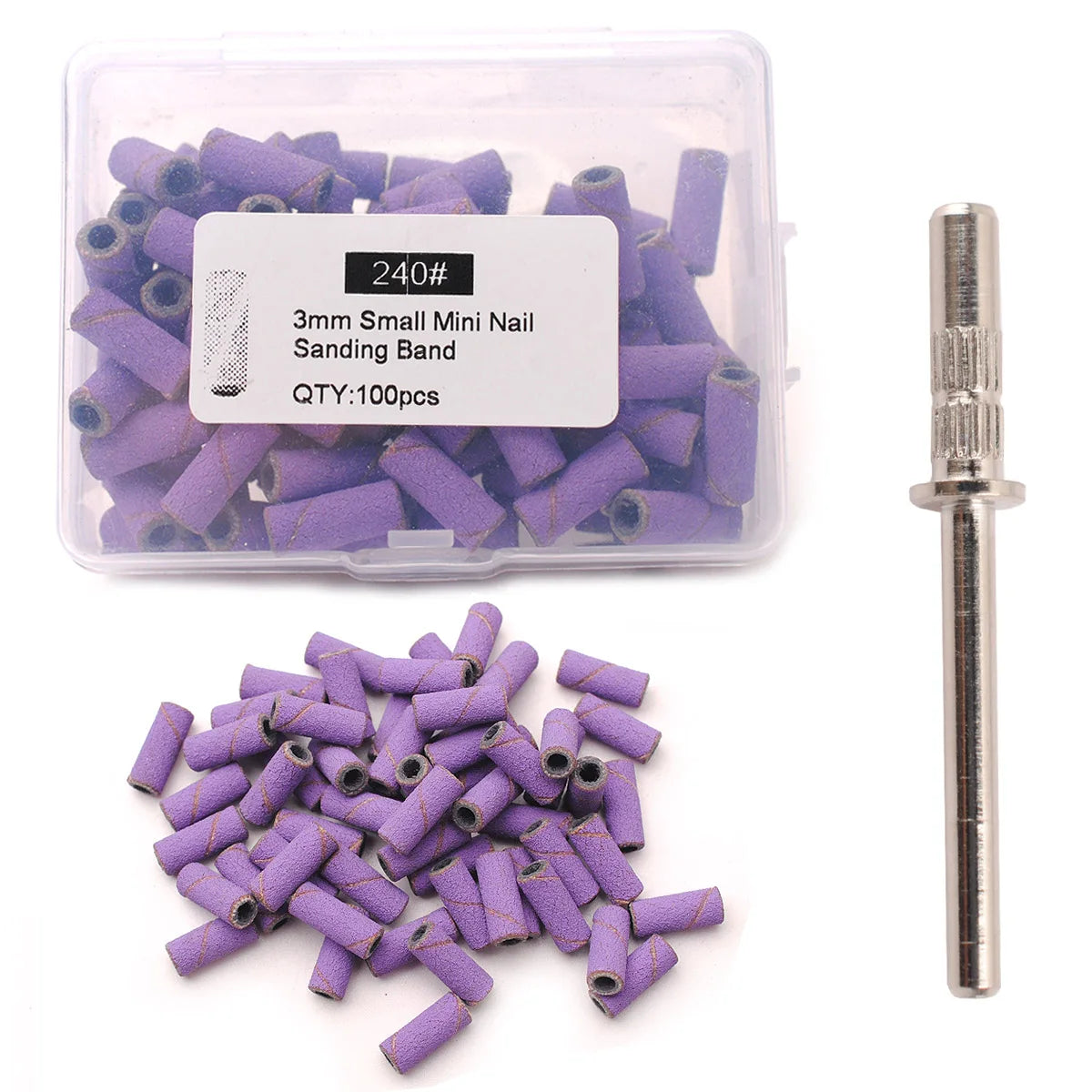 100 Mini Holz-Schleifbänder Set mit Nagelbohrer Bits für präzise Maniküre