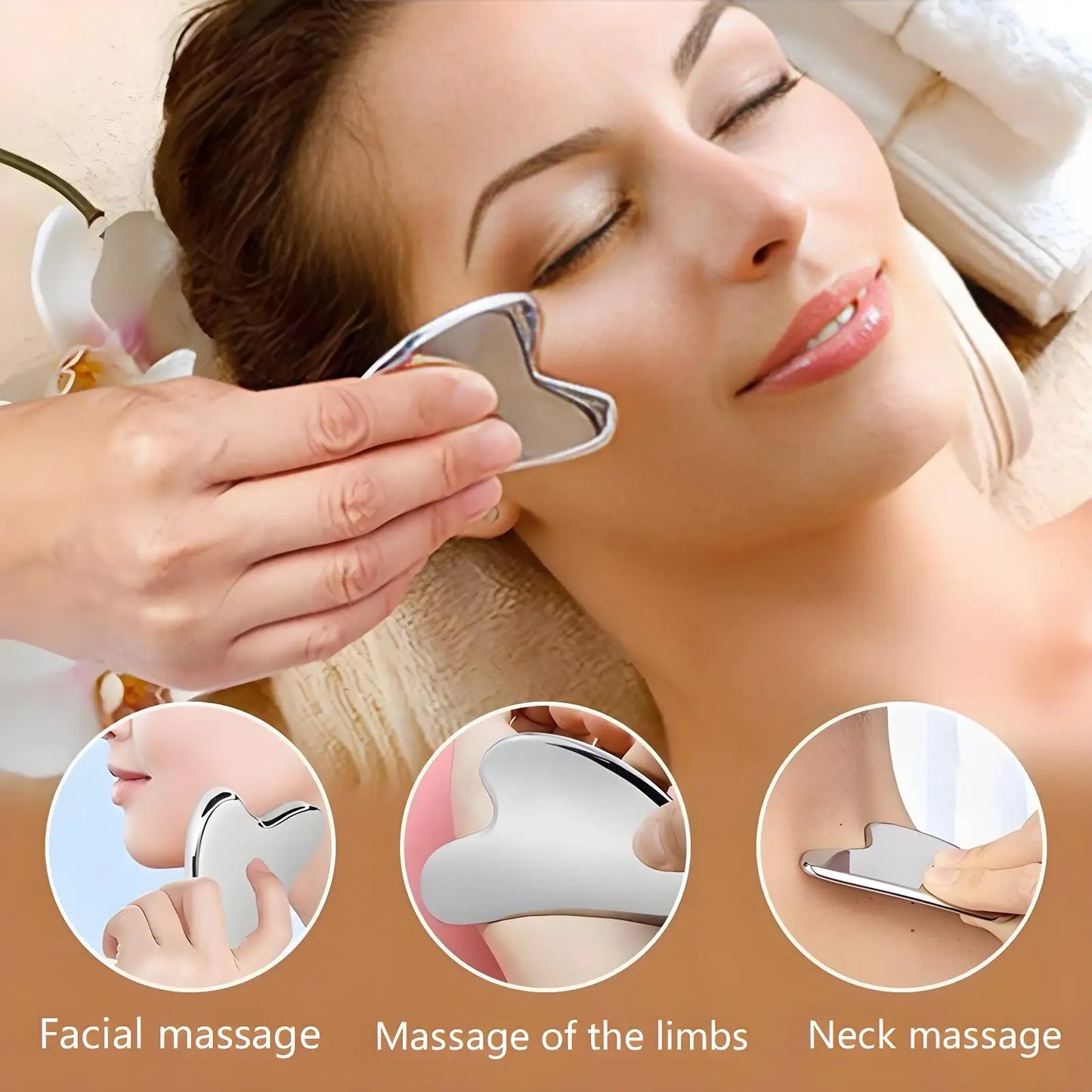 Gua Sha Visage Stein zur Gesichtsmassage und Entspannung