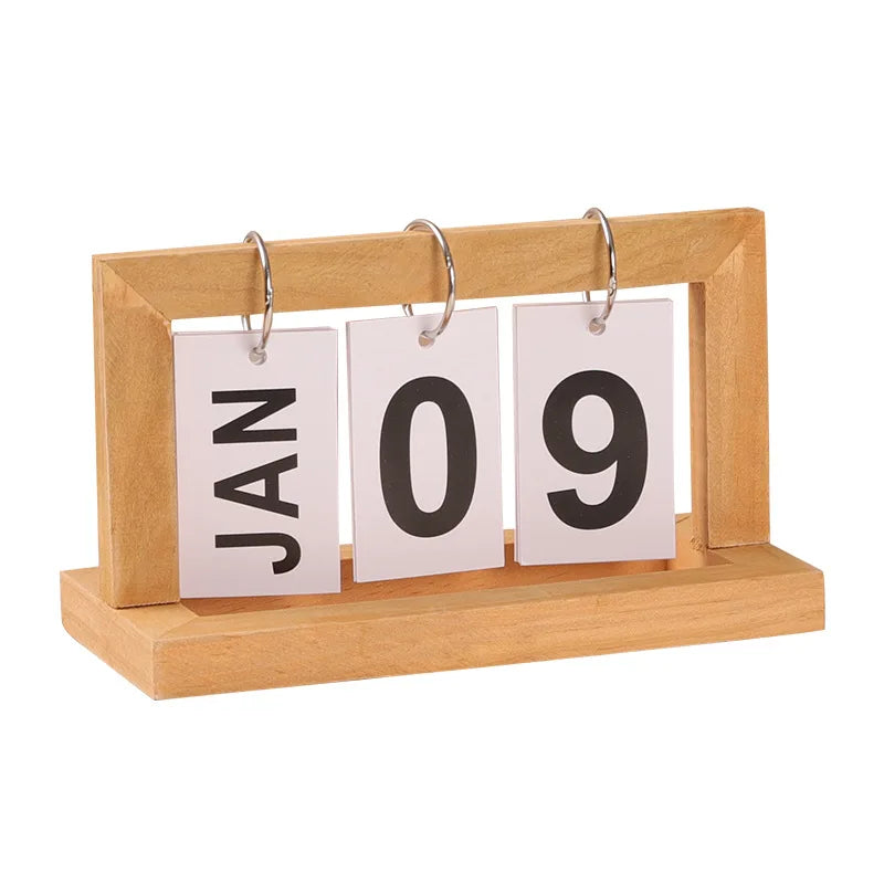 Natürlicher Drehkalender aus Holz – stilvolle Bürodekoration - praktische Planung