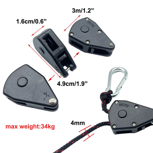 Sicher - Stark: 2x 4mm Zeltseile mit Ratsche für Camping - Outdoor Einsatz