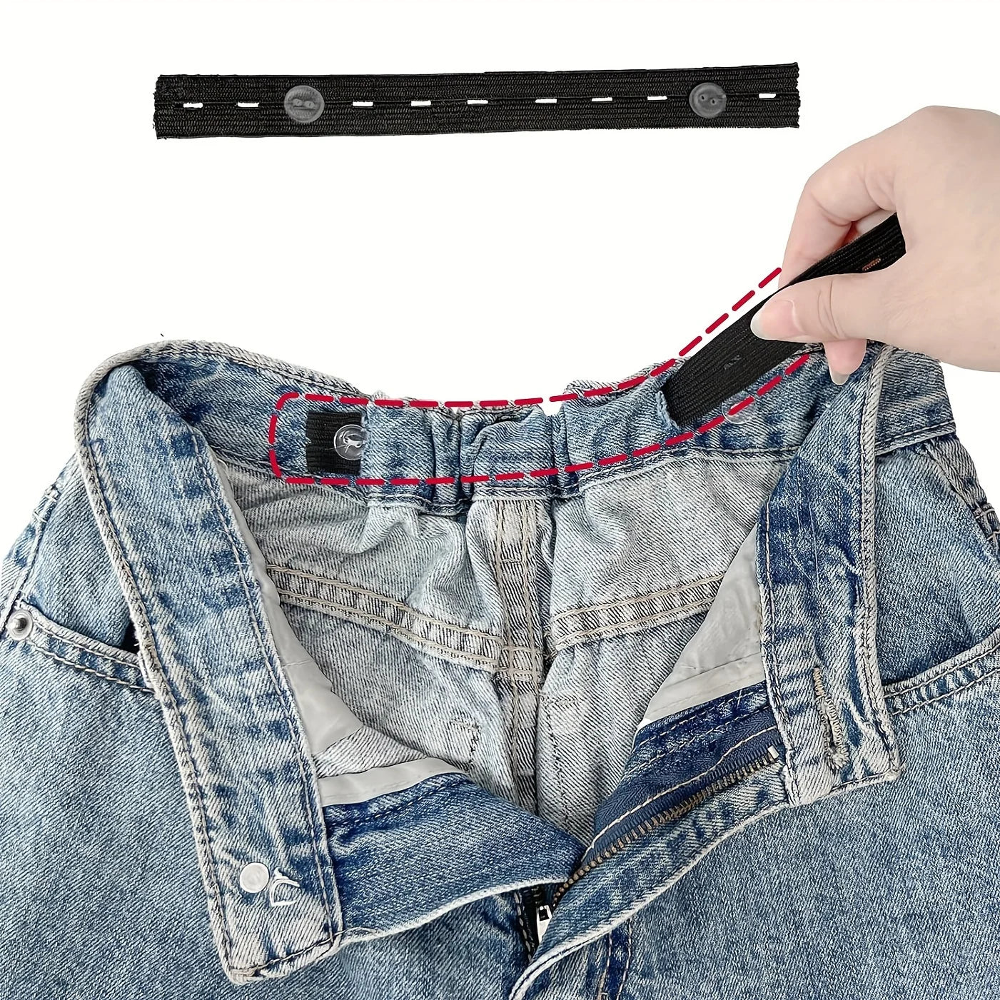 2-teiliges Set unsichtbarer Gürtelspanner elastisch Hosenschnallenversteller