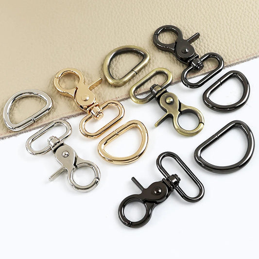 2-5 Sets Metall-Taschenschnallen 20-32mm Karabiner D-Ring Gurtbandhaken