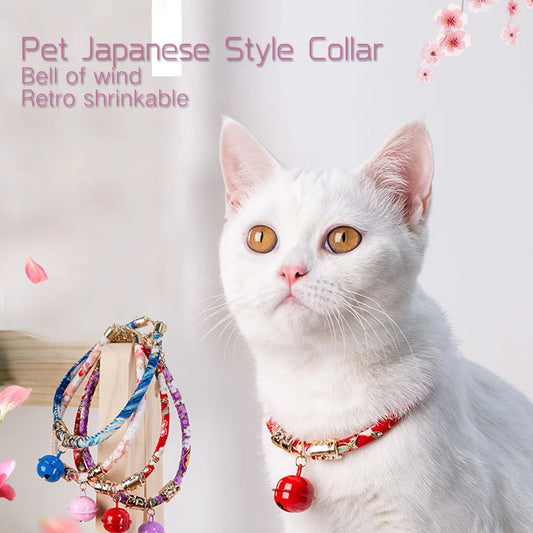 Verstellbares PP Katzen- und Hunde-Halsband mit Glocke - Retro Stil