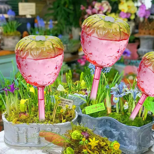 Automatische Keramik-Glaskugeln zur Selbstbewässerung 2er/4er Set für Garten - Pflanze