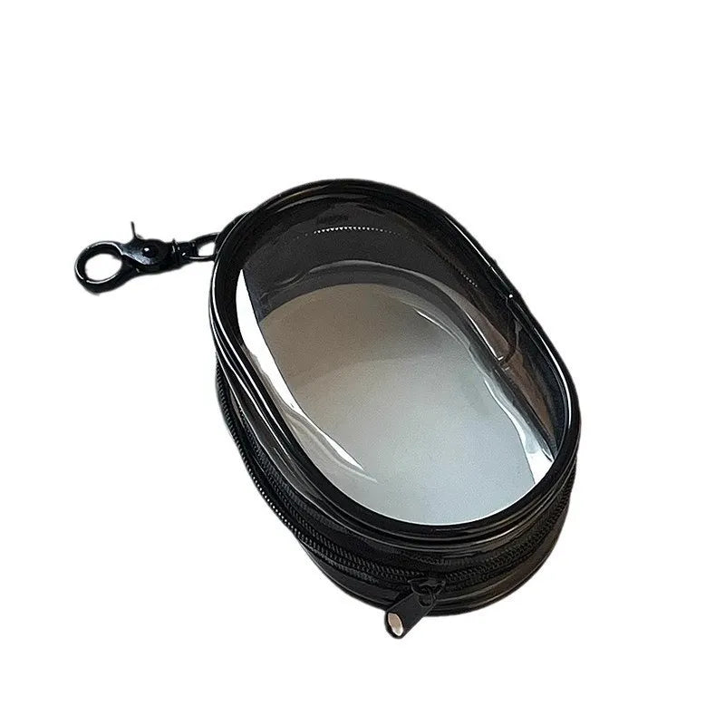 Tragbare Mini-Aufbewahrungstasche mit durchsichtigem Reißverschluss und Schlüsselanhänger