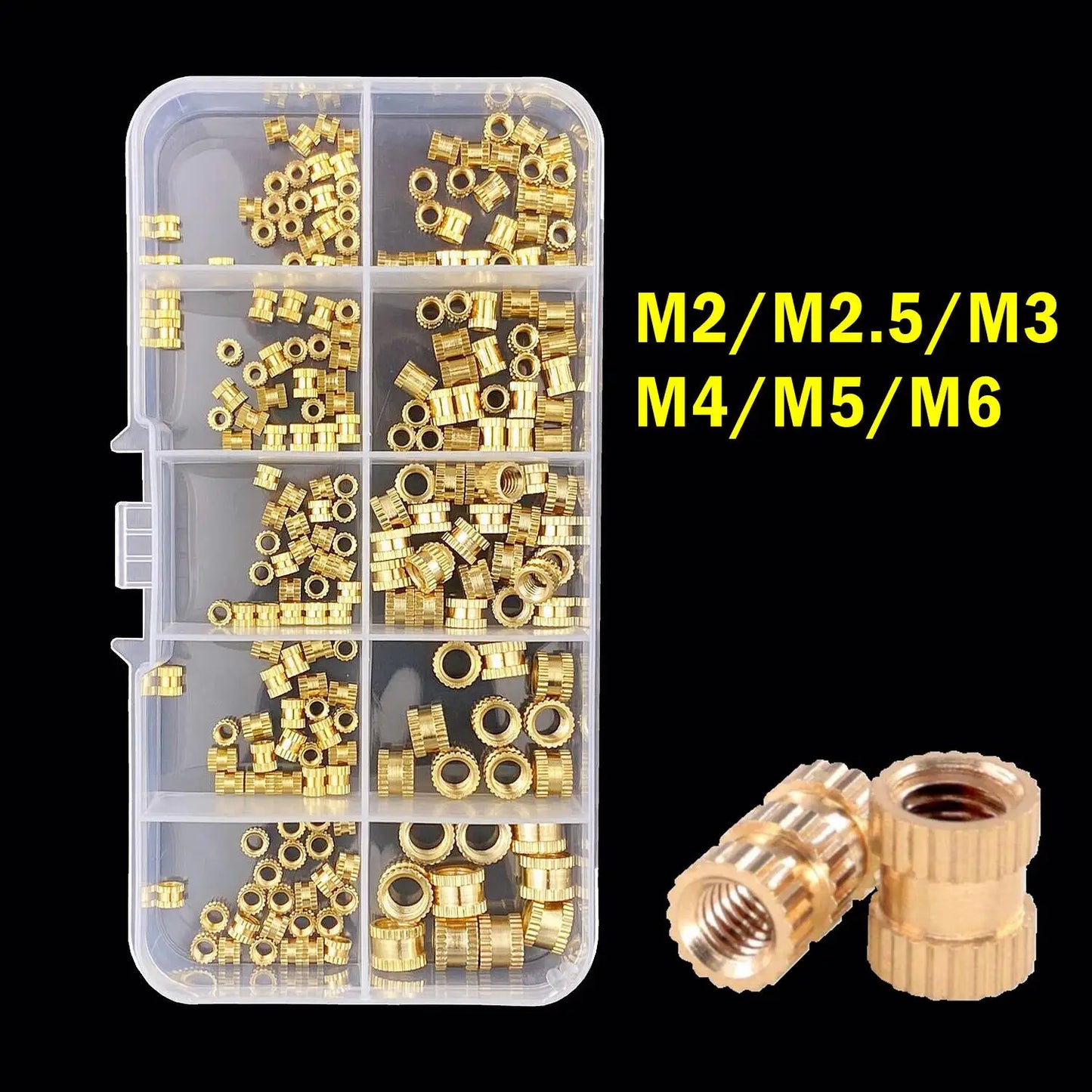 M2 M2.5 M3 M4 M5 M6 Messing Wärme Einlage Gewinde für 3D-Drucker Zubehör