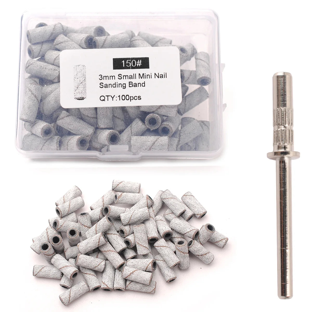 100 Mini Holz-Schleifbänder Set mit Nagelbohrer Bits für präzise Maniküre