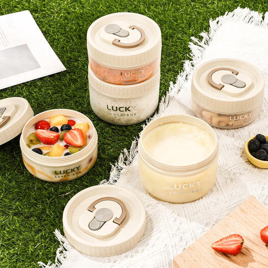 Transparente Kunststoff Lunchbox mit Griff – Mikrowelle, auslaufsicher