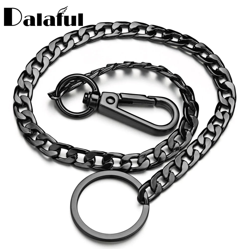 Robuste 42cm Metall Schlüsselbund Gürtelkette in Gold, Schwarz - Silber – Rockstyle
