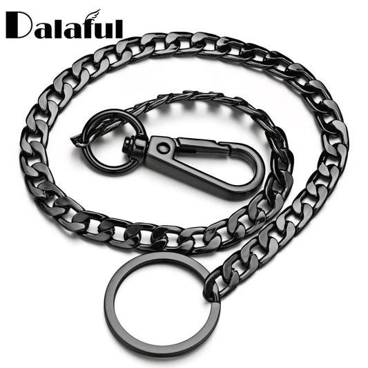 Robuste 42cm Metall Schlüsselbund Gürtelkette in Gold, Schwarz - Silber – Rockstyle