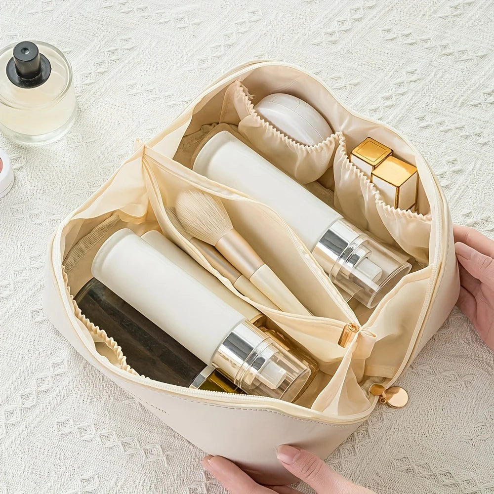Luxuriöser Make-up-Organizer aus PU-Leder – geräumig, stilvoll - reisefreundlich