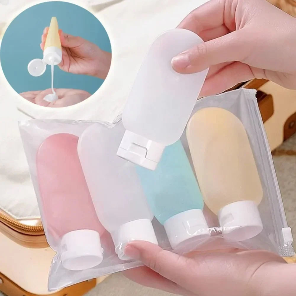 Praktisches 4er Reise Flaschen Set 60ml – auslaufsicher, nachfüllbar - flugtauglich