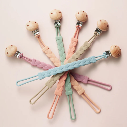 BPA-freie Silikon Beißring Kette Baby Schnuller Clip Tragbar 0-6 Jahre