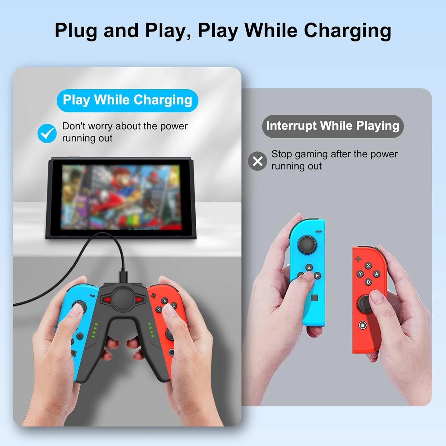 Joy-Con Ladehalterung mit LED - Überladeschutz – für Nintendo Switch - OLED