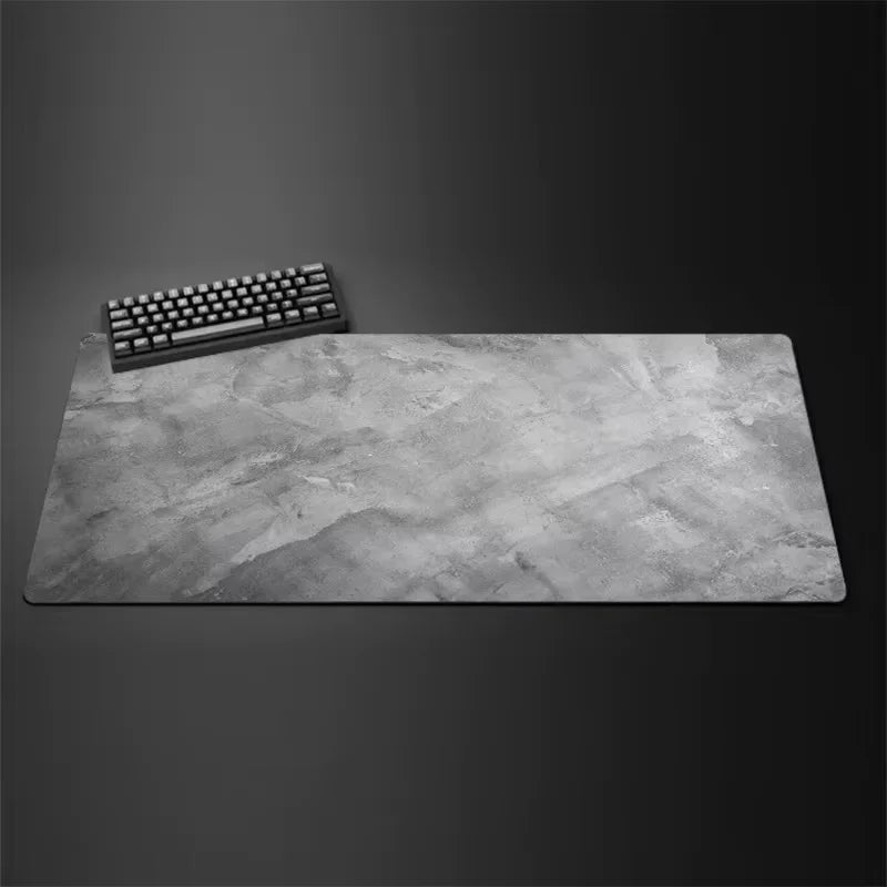 Grau XXL Mauspad mit Overlock Kante für Schreibtisch und Gaming