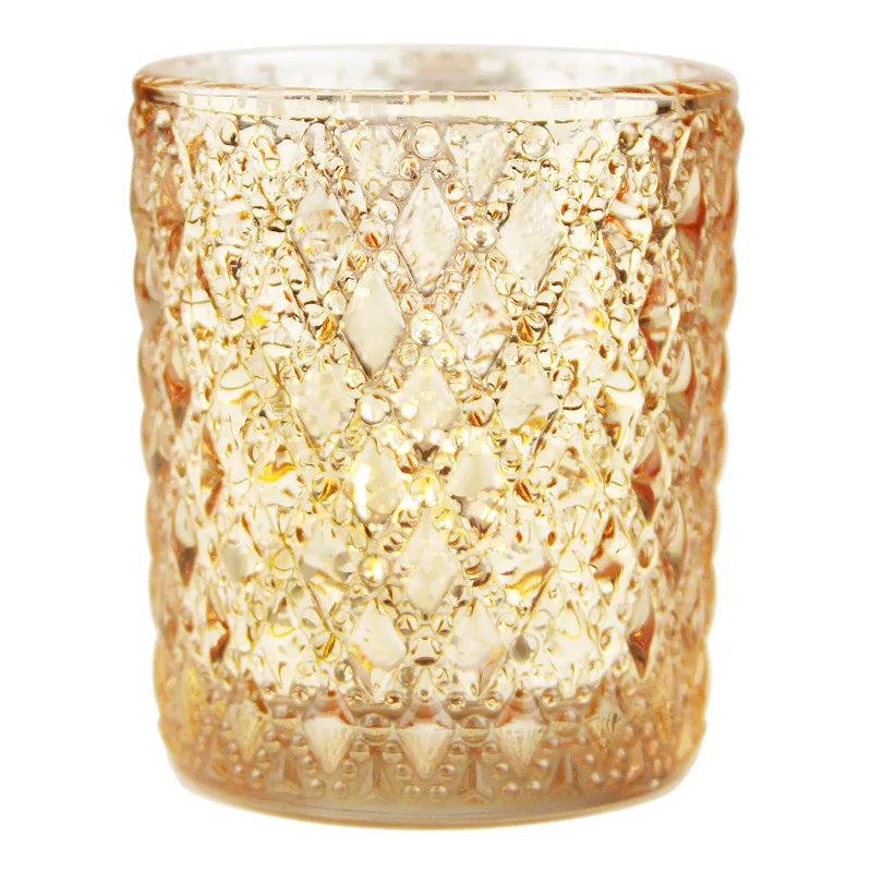 Kerzenhalter Glas Goldene Tasse Leuchter für Tischdeko und Geschenk