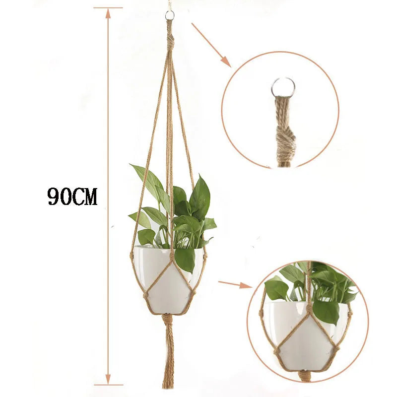 Handgefertigte Makramee Hängekörbe für Gartenpflanzen und Balkon