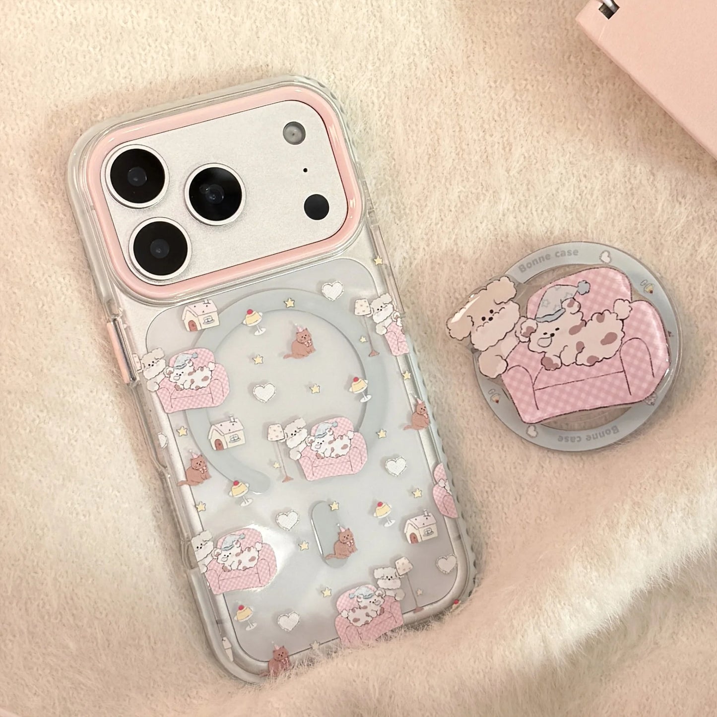 Cartoon Puppy Magnet-Handyhülle für iPhone – Süßes Design