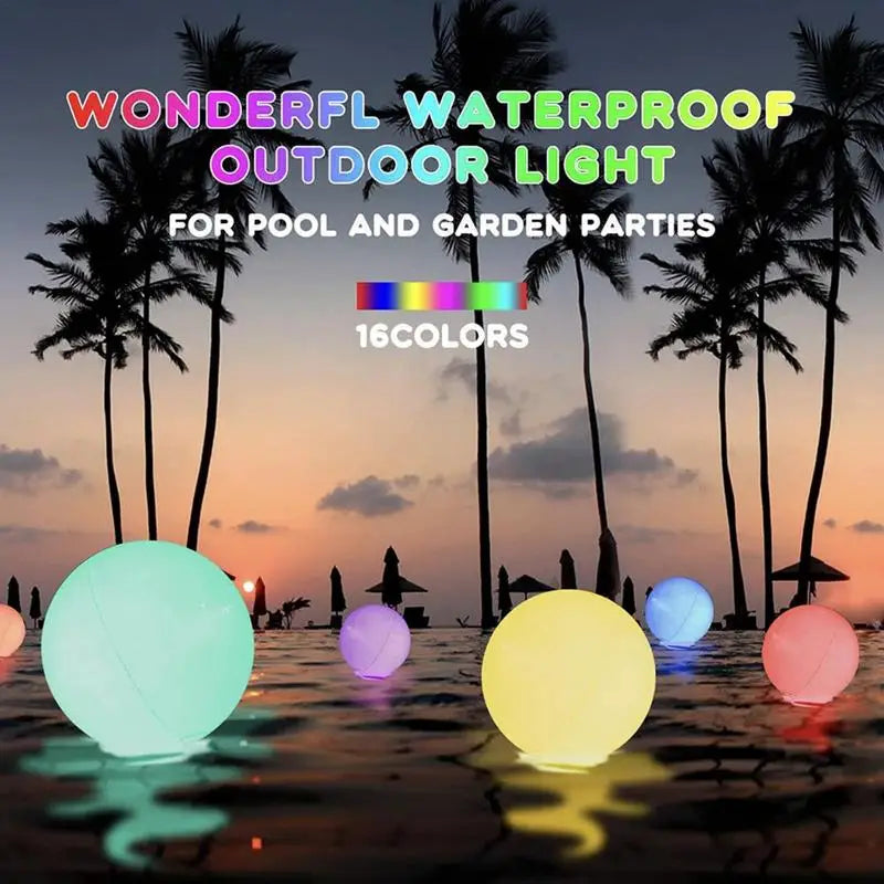 Bunter LED-Strandball mit 16 Farben - Fernbedienung – Wasserdicht, 40 cm groß