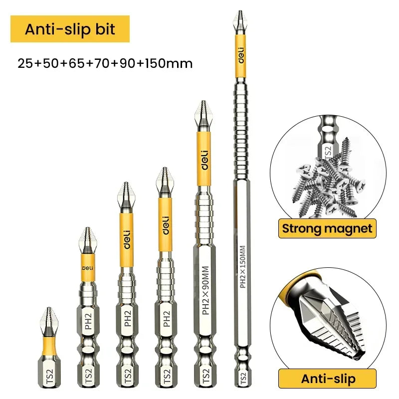 5PCS Magnetische Bits Set aus Chrom-Vanadium Stahl – Stark, Präzise, Langlebig