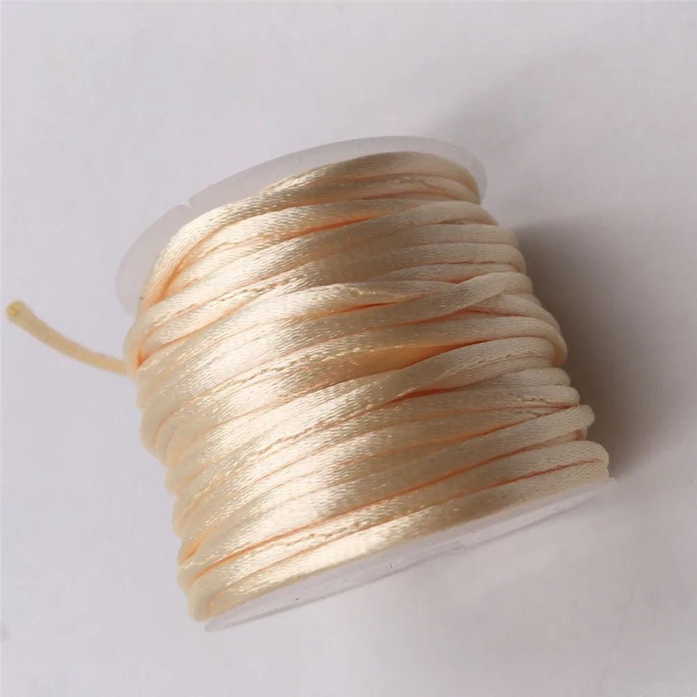 2mm Satinband geflochten Seide Makramee Seil für DIY Armbänder