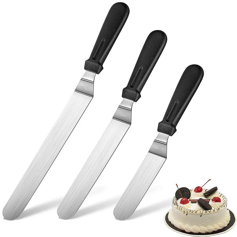 Präziser Kuchen-Offset-Spatel aus Edelstahl mit ergonomischem Griff – perfekt glasieren